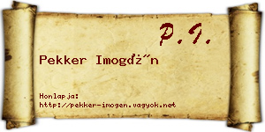 Pekker Imogén névjegykártya